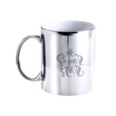 Taza cerámica NAIR de 350ml con acabado dorado o plateado