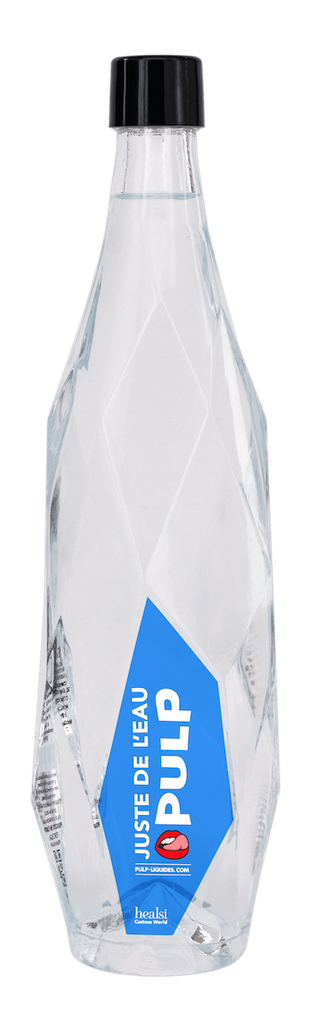 Botella de cristal Healsi personalizada con etiqueta en cuatricomía