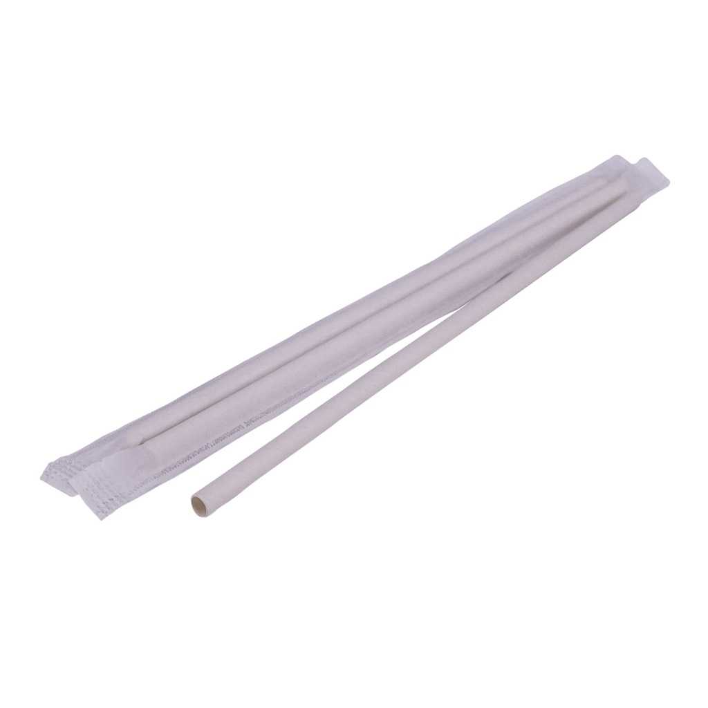 Pajita de papel enfundada individualmente WRAP  Ø0,6x20 cm.