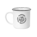 Taza de cerámica blanca diseño vintage BATEN de 30cl