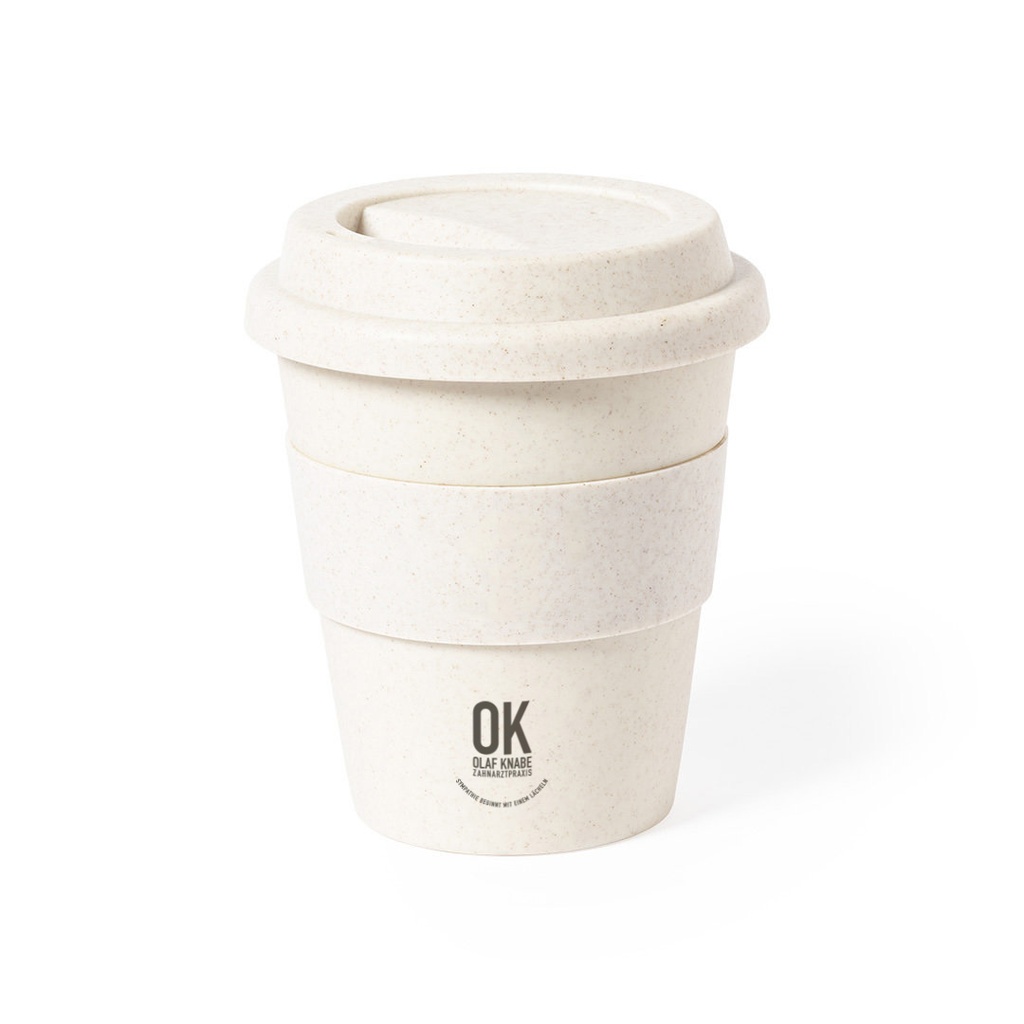 Vaso de plástico PP con tapa MERION, de 350 ml