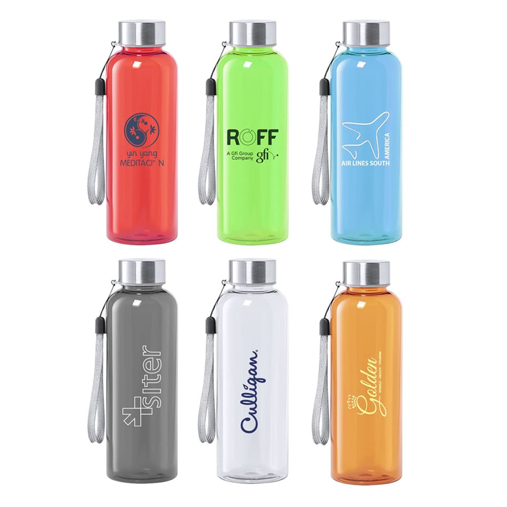 Bidón de 500ml de plástico de colores con tapón inox GIZMO. 