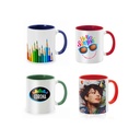 Taza cerámica blanca con interior de color HUNO, de 350ml